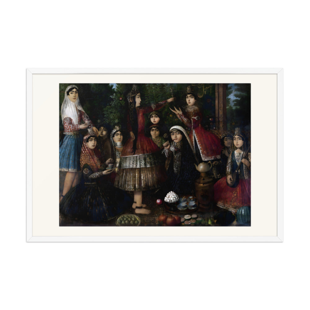 Ladies Dancing Around a Samovar | Restored Qajar Painting — view 9