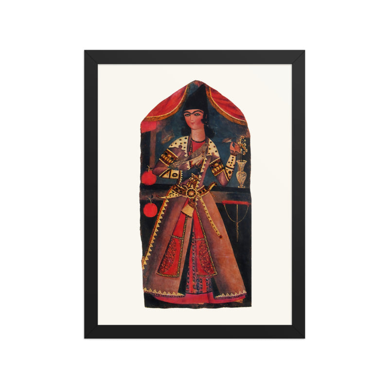 A Young Man with a Falcon | Restored Qajar Painting