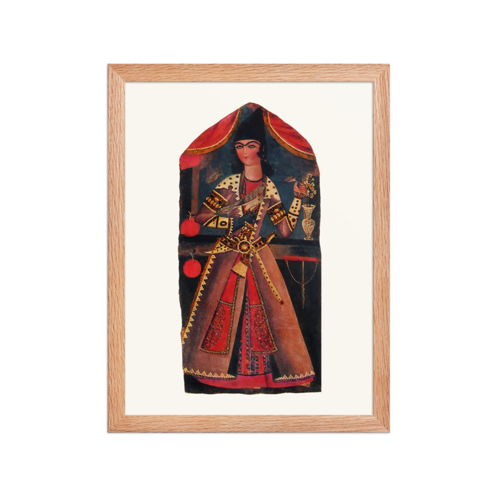 A Young Man with a Falcon | Restored Qajar Painting — view 4