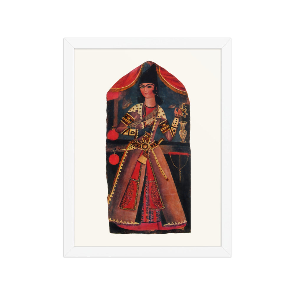 A Young Man with a Falcon | Restored Qajar Painting — view 7