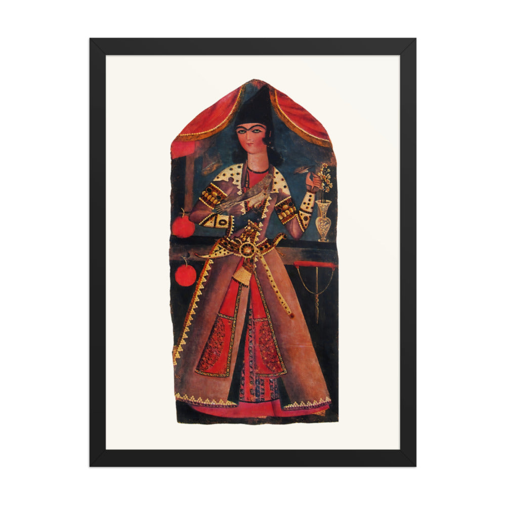 A Young Man with a Falcon | Restored Qajar Painting — view 2