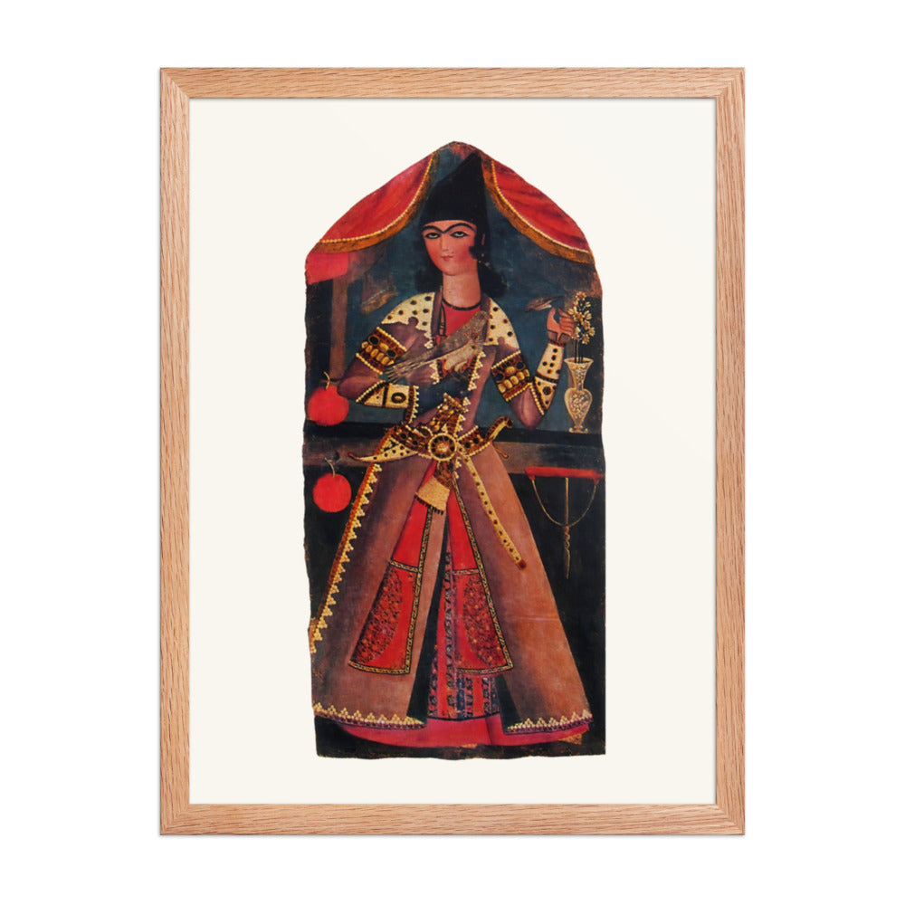 A Young Man with a Falcon | Restored Qajar Painting — view 5