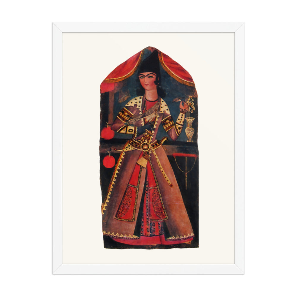 A Young Man with a Falcon | Restored Qajar Painting — view 8