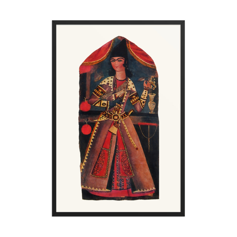 A Young Man with a Falcon | Restored Qajar Painting — view 3