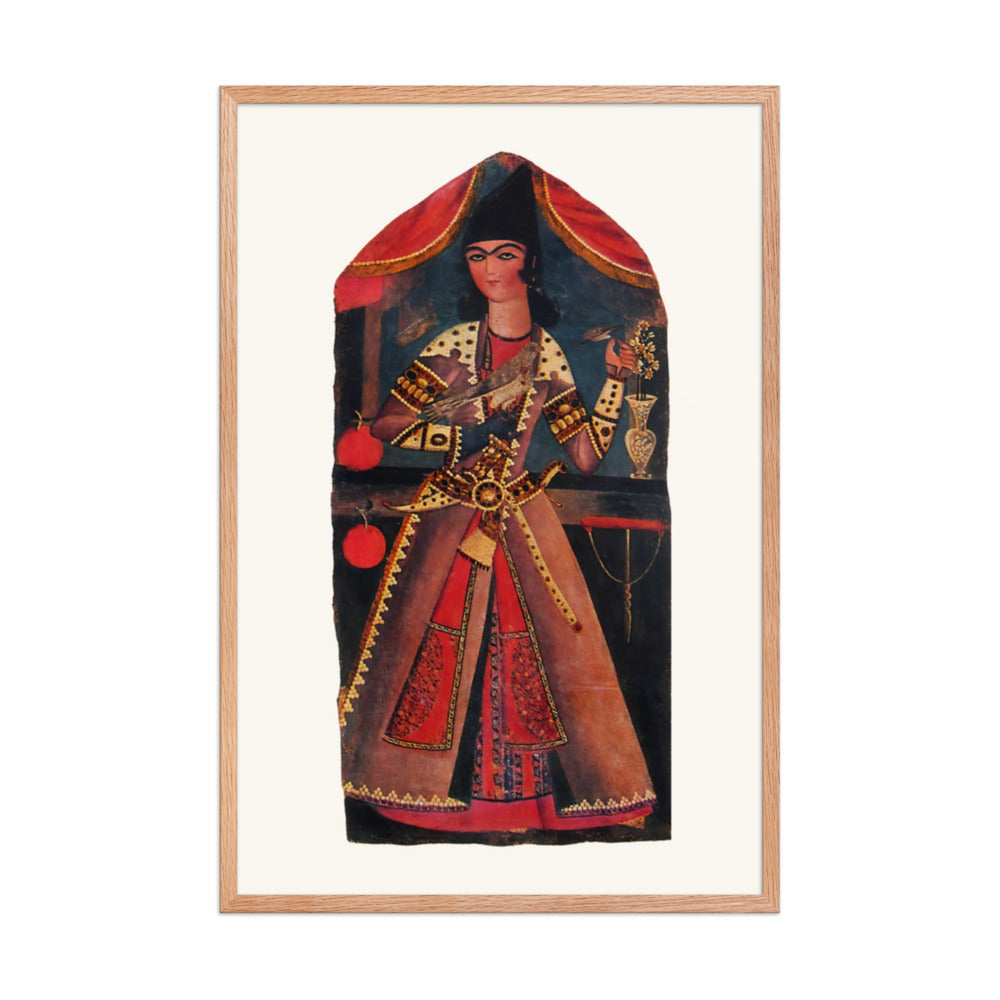 A Young Man with a Falcon | Restored Qajar Painting — view 6