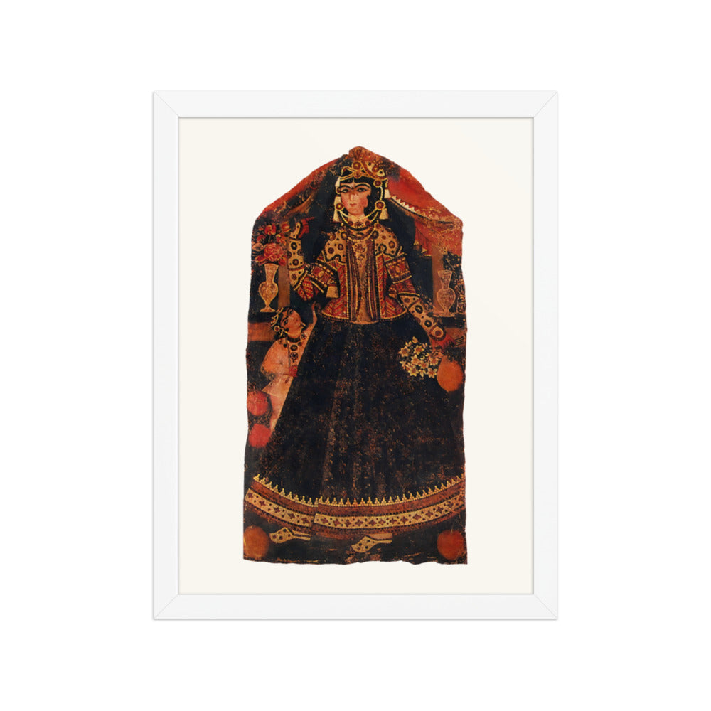 A Girl with a Parrot | Restored Qajar Painting — view 7
