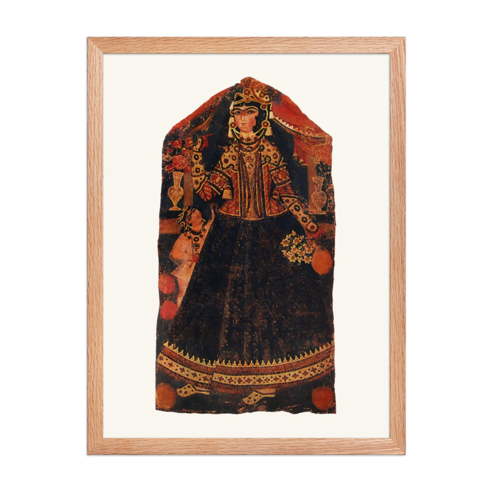A Girl with a Parrot | Restored Qajar Painting — view 5