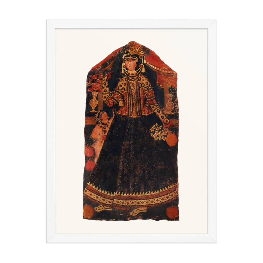 A Girl with a Parrot | Restored Qajar Painting — view 8