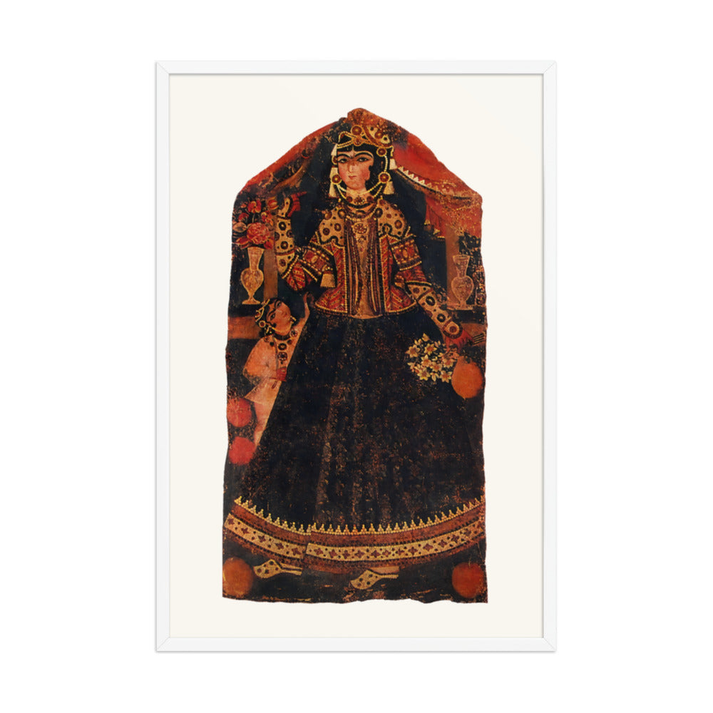 A Girl with a Parrot | Restored Qajar Painting — view 9