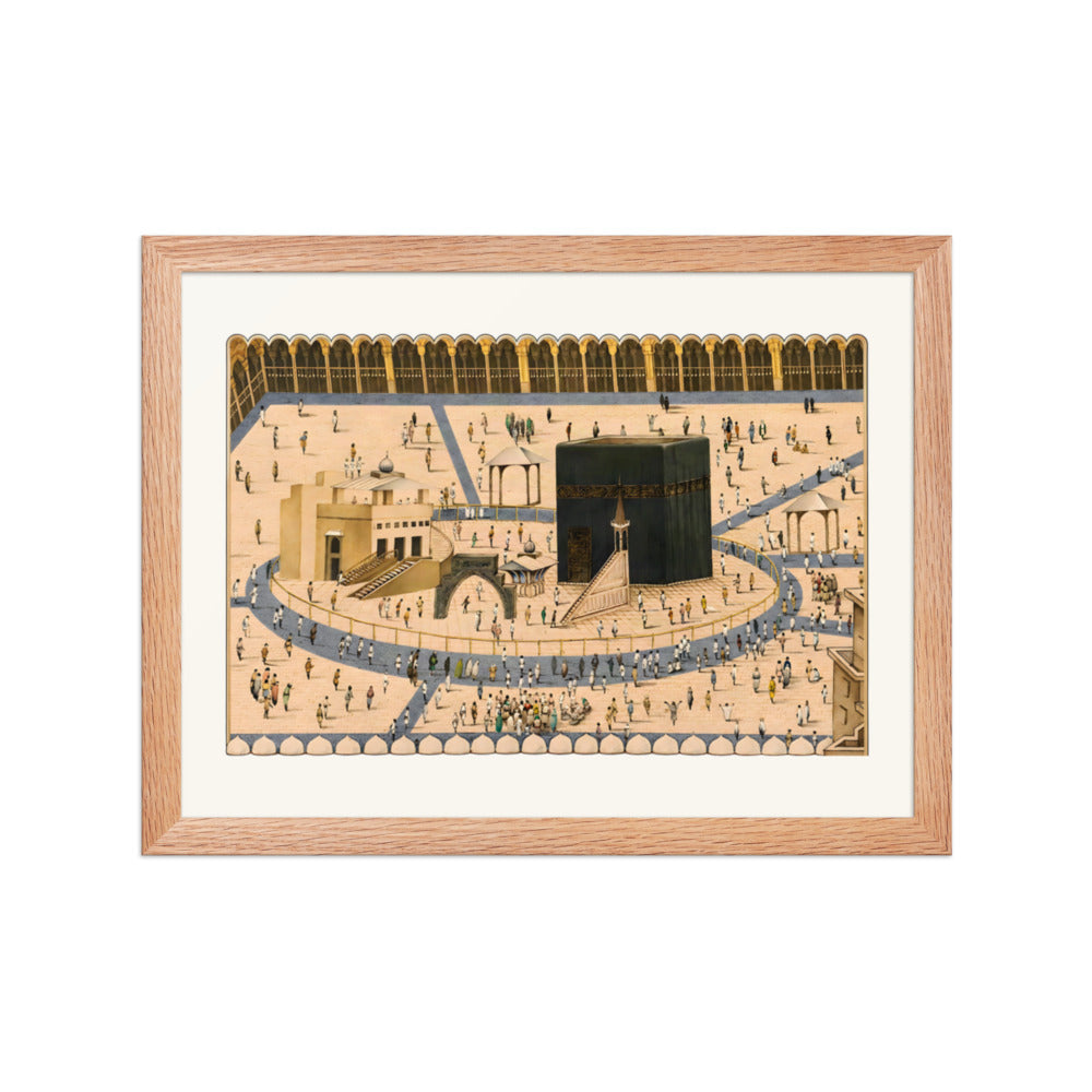 A View of the Kaaba and the Sanctuary at Mecca | Restored Qajar Painting — view 4