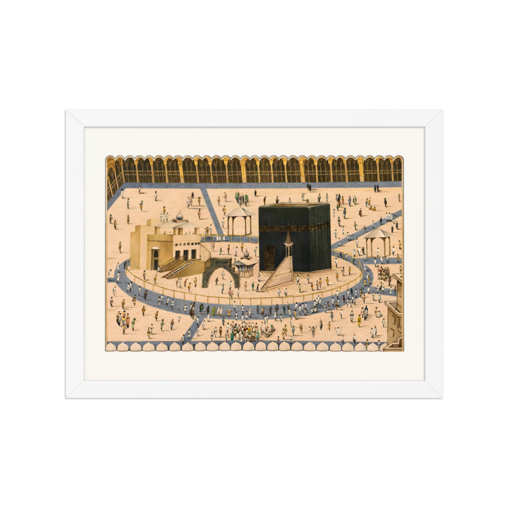 A View of the Kaaba and the Sanctuary at Mecca | Restored Qajar Painting — view 7