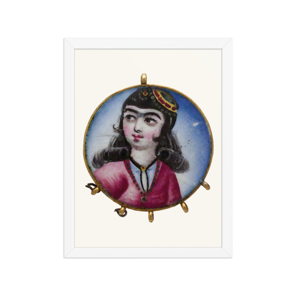 Portrait of a Girl in a Round Pendant | Restored Qajar Painting — view 7