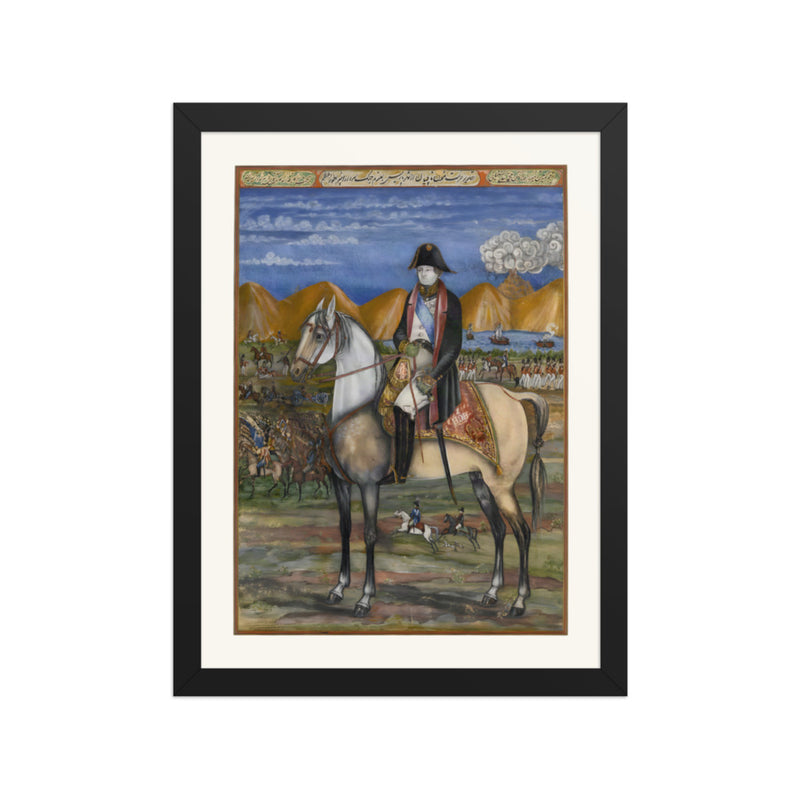 Napoleon on Horseback, by Mirza Reza | Restored Qajar Painting