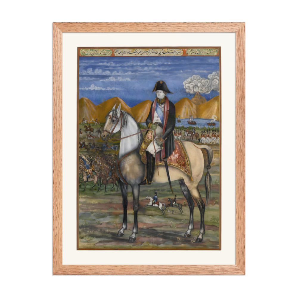 Napoleon on Horseback, by Mirza Reza | Restored Qajar Painting — view 5