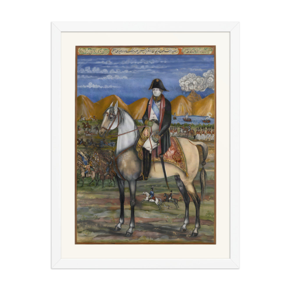 Napoleon on Horseback, by Mirza Reza | Restored Qajar Painting — view 8