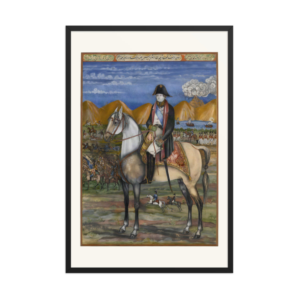 Napoleon on Horseback, by Mirza Reza | Restored Qajar Painting — view 3