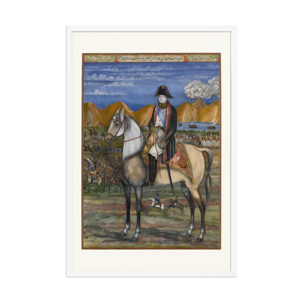 Napoleon on Horseback, by Mirza Reza | Restored Qajar Painting — view 9
