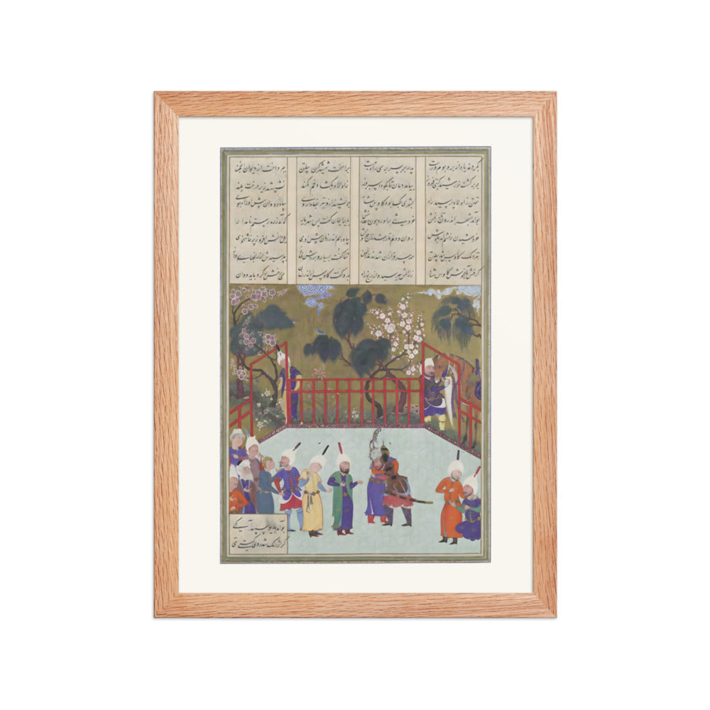 Kai Kavus and Rustam Embrace | Restored Persian Miniature — view 4