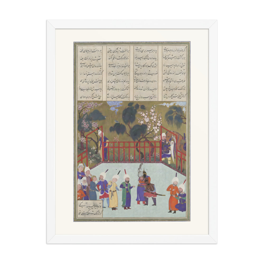 Kai Kavus and Rustam Embrace | Restored Persian Miniature — view 8