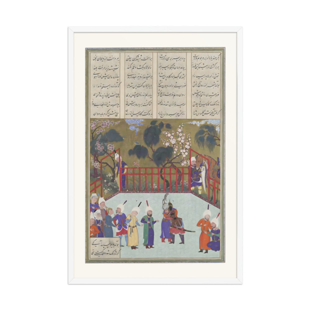 Kai Kavus and Rustam Embrace | Restored Persian Miniature — view 9