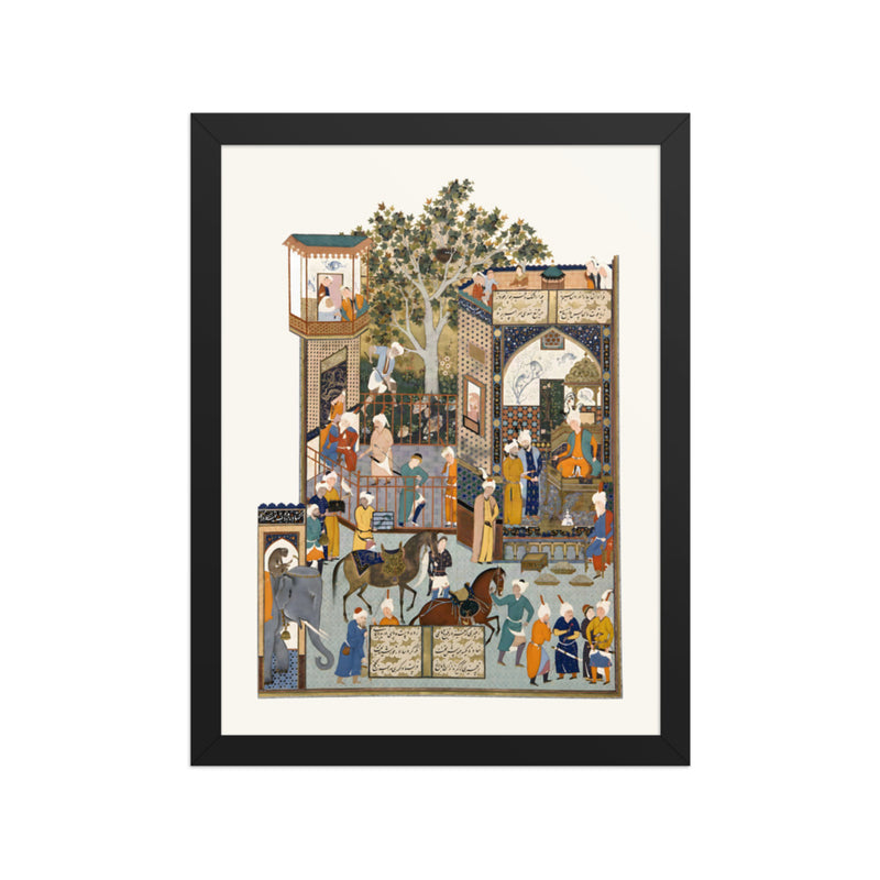 Nushirvan Receives an Embassy from the Raja of Hind | Restored Persian Miniature