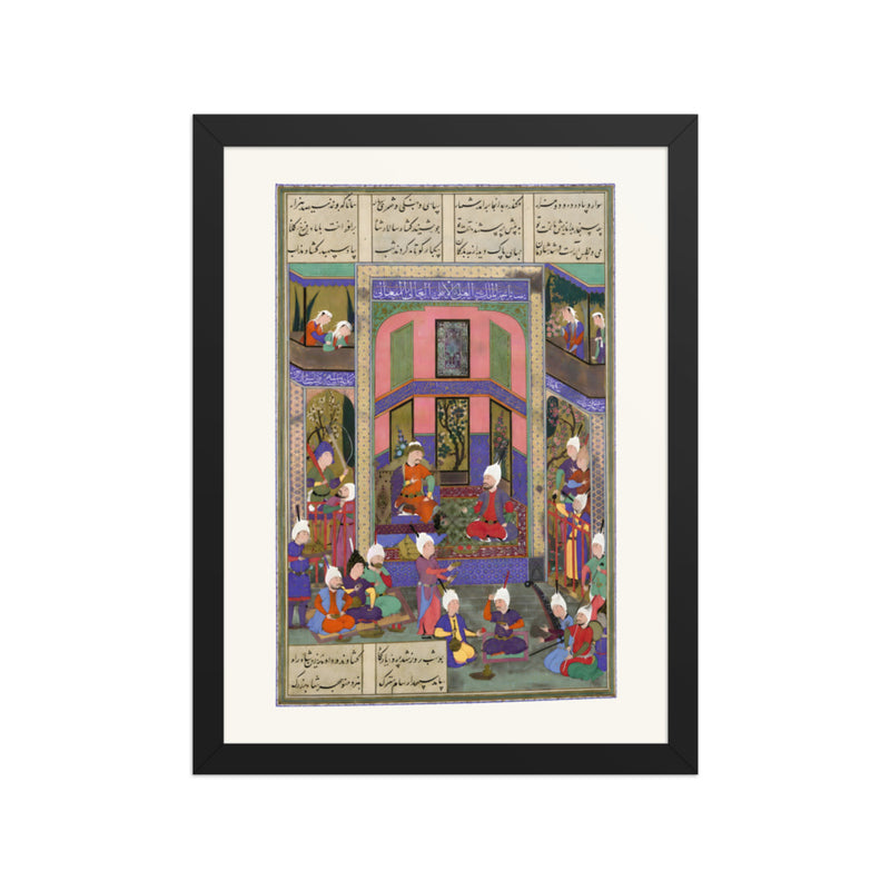 Manuchihr Welcomes Sam but Orders War upon Mihrab | Restored Persian Miniature