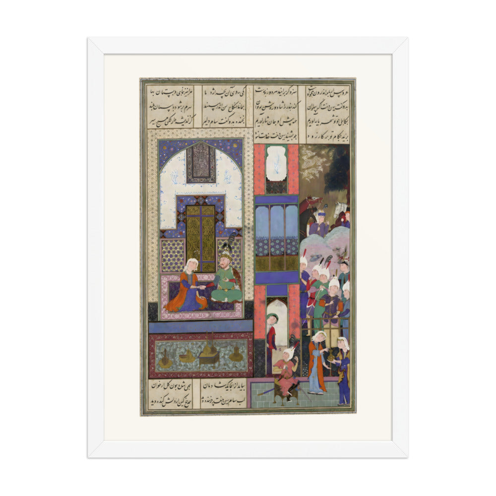 Sam Seals His Pact with Sindukht | Restored Persian Miniature — view 8