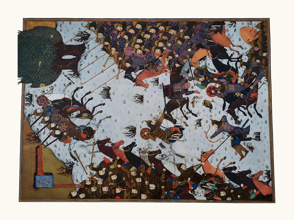 A Furious Cavalry Battle in Full Melee | Restored Persian Miniature — view 10