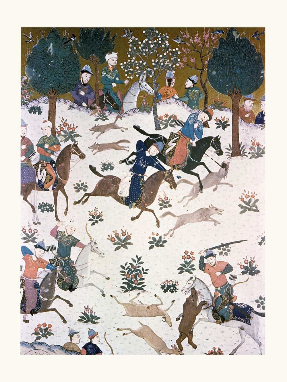 A Royal Hunt — Frontispiece of Baysunghur’s Shahnama | Restored Persian Miniature — view 10