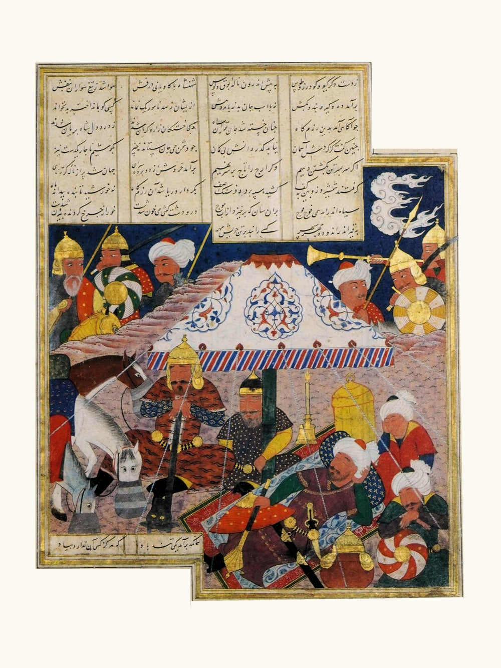Afrasiyab’s Night Attack on Kay Khusraw | Restored Persian Miniature — view 7