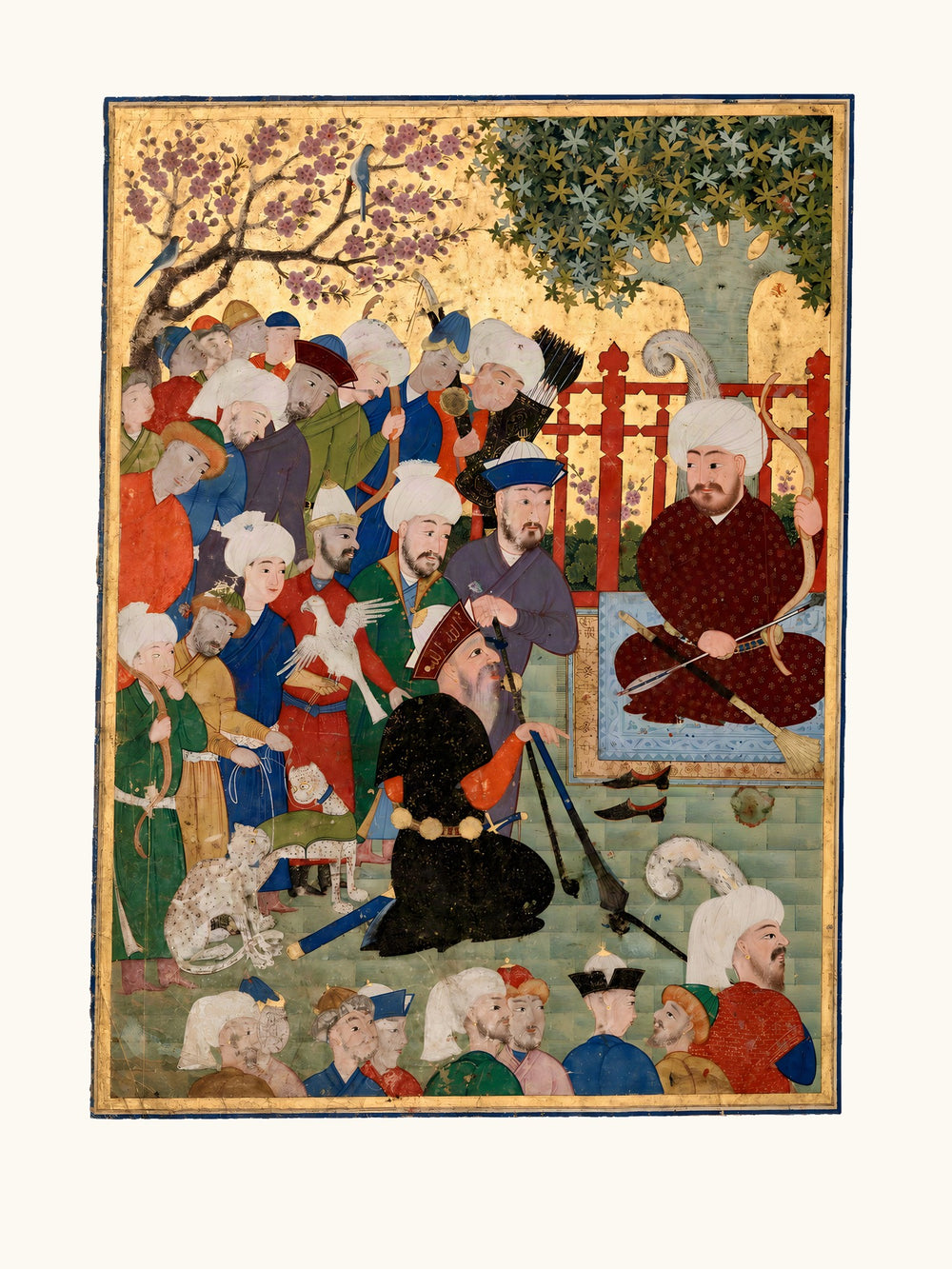 A Kneeling Elder Addresses the Assembly | Restored Persian Miniature — view 7