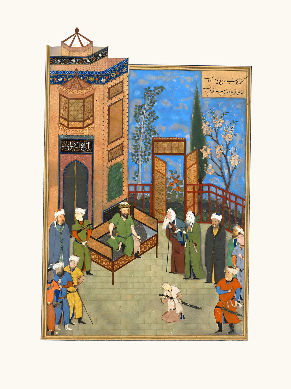The Elders Plead Before Hurmuzd for the Young Khusraw | Restored Persian Miniature — view 7