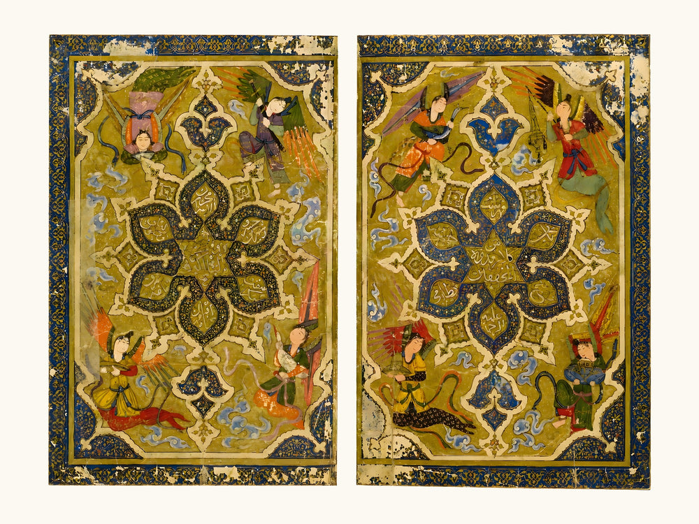 Twin Illuminated Panels in Gold and Lapis | Restored Persian Miniature — view 10