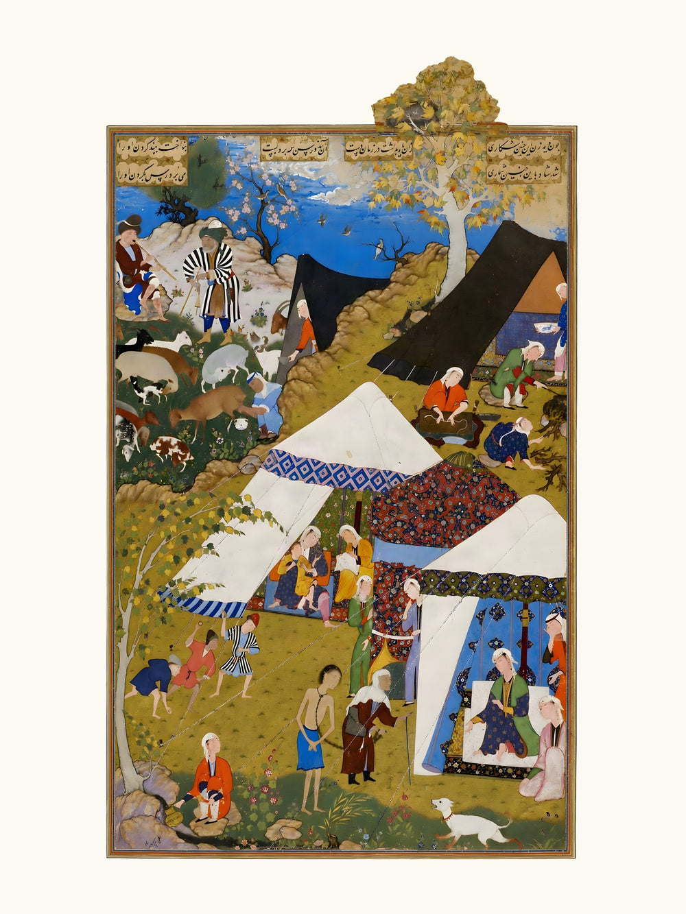 An Old Woman Leads Majnun to Layla’s Door | Restored Persian Miniature — view 10