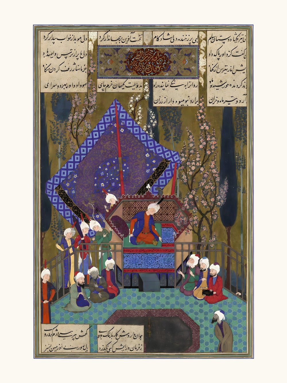 Zal Consults the Magi, Attributed to Sultan Muhammad | Restored Persian Miniature — view 10