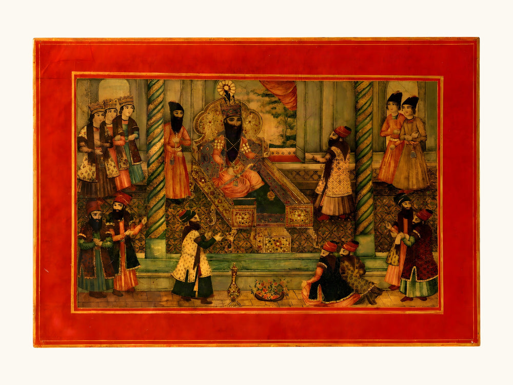 A Royal Audience in a Palace Interior | Restored Qajar Painting — view 10