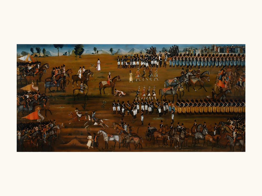 A Military Review Upon a Darkened Plain | Restored Qajar Painting — view 10
