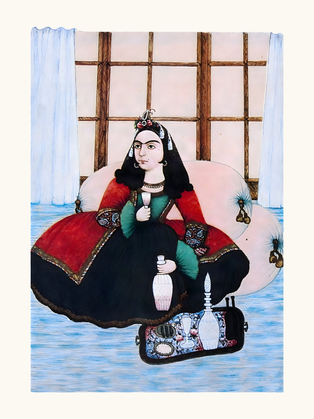 A Noblewoman by Muhammad Hasan Afshar | Restored Qajar Painting — view 10