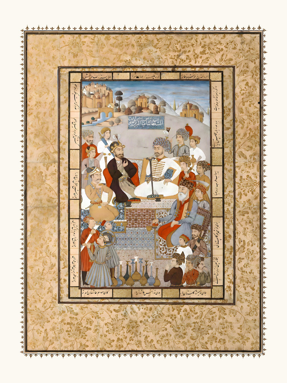 A Ruler Receives an Ambassador | Restored Qajar Painting — view 10