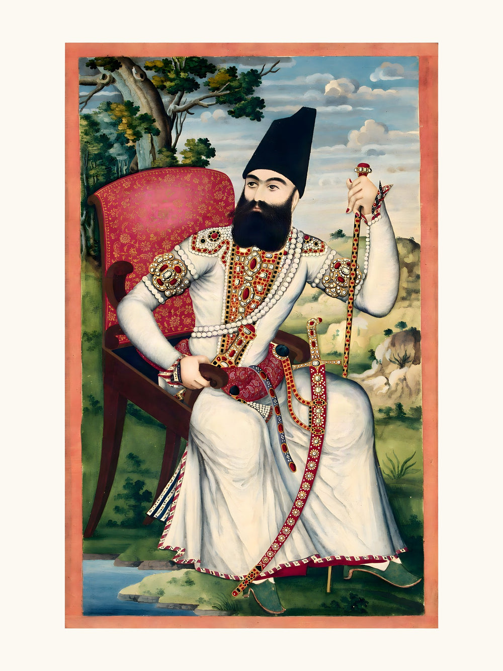 Portrait of Abbas Mirza | Restored Qajar Painting — view 10