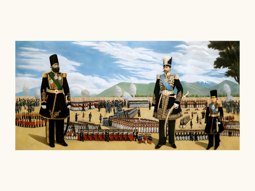Mashq Square, Tehran, by Muhammad Hasan Afshar | Restored Qajar Painting — view 10