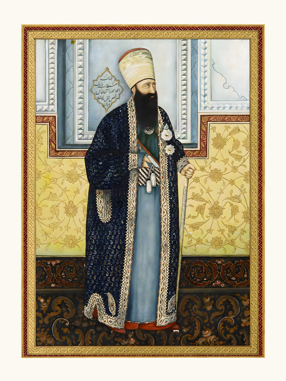 Portrait of Mirza Aqa Khan Nuri | Restored Qajar Painting — view 10