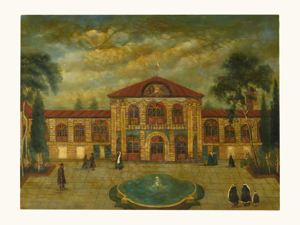 A View of a Palace | Restored Qajar Painting — view 10