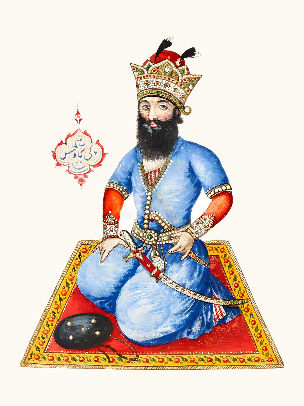 The Mythical King Kay Kavus | Restored Qajar Painting — view 10