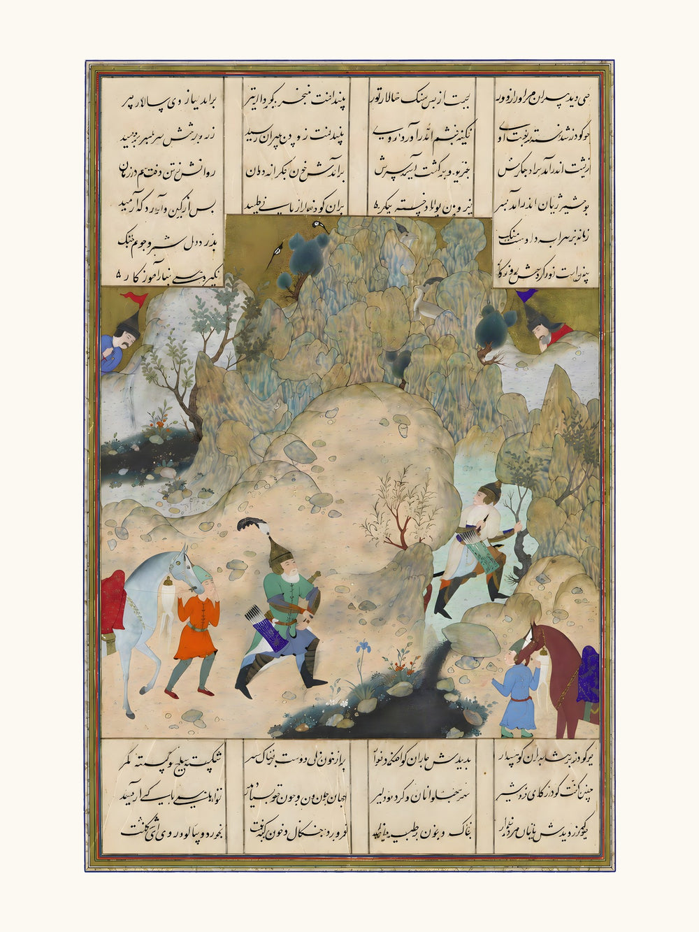 The Final Joust of the Rooks- Gudarz Versus Piran | Restored Persian Miniature — view 10