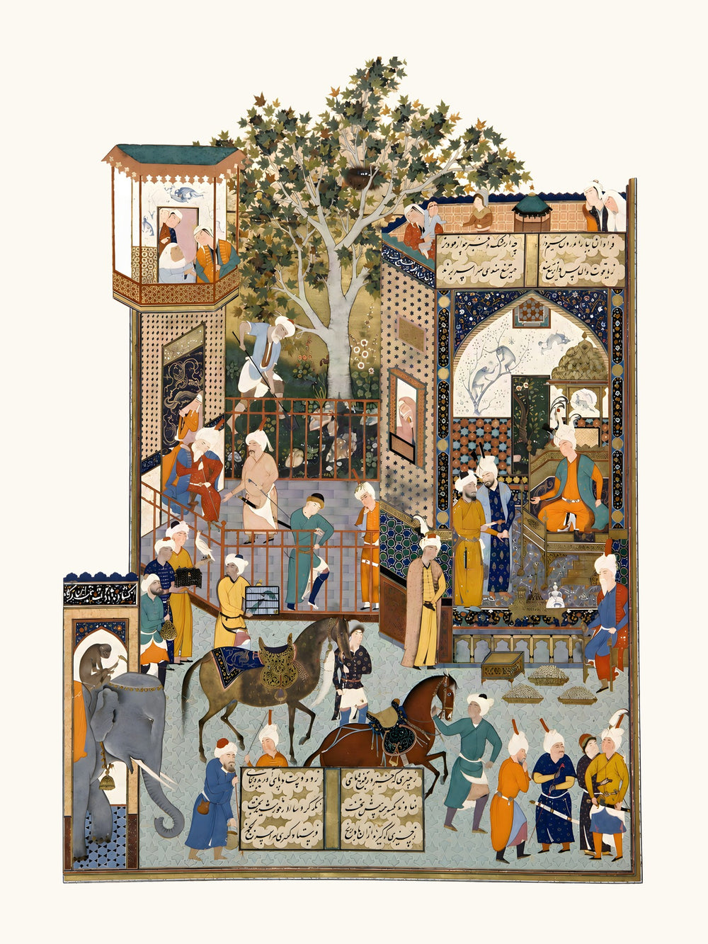 Nushirvan Receives an Embassy from the Raja of Hind | Restored Persian Miniature — view 10