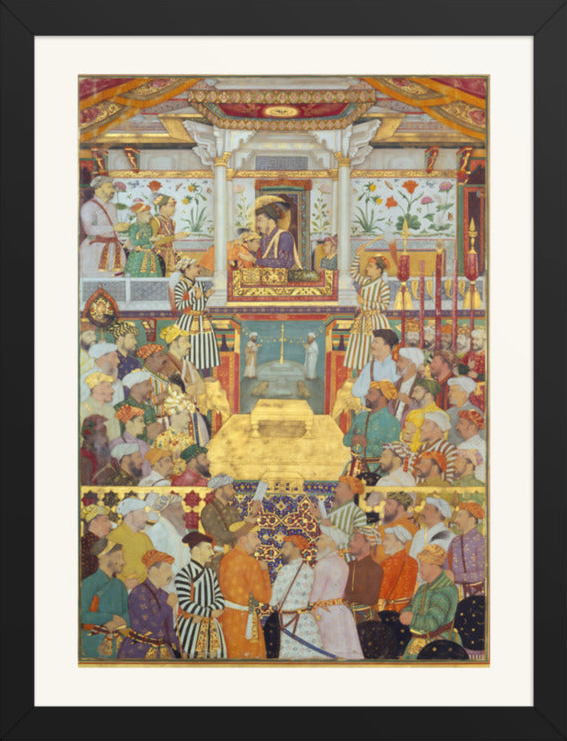 Padshahnama Plate 10 — Shah Jahan Receives His Three Eldest Sons and Asaf Khan | Restored Mughal Wall Art — view 16