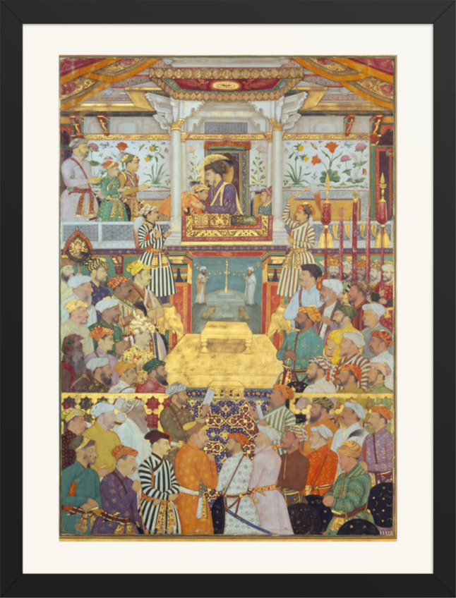 Padshahnama Plate 10 — Shah Jahan Receives His Three Eldest Sons and Asaf Khan | Restored Mughal Wall Art — view 17