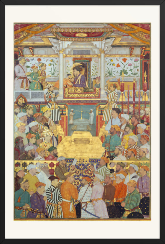 Padshahnama Plate 10 — Shah Jahan Receives His Three Eldest Sons and Asaf Khan | Restored Mughal Wall Art — view 18