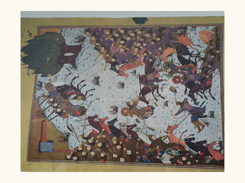 A Furious Cavalry Battle in Full Melee | Restored Persian Miniature